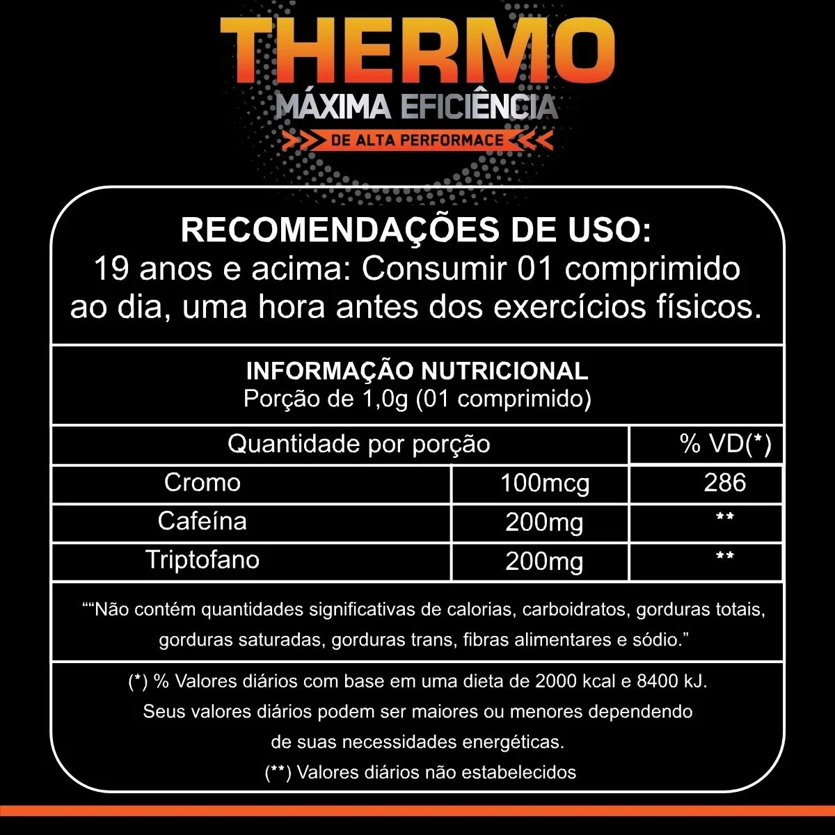 Informação nutricional Thermo